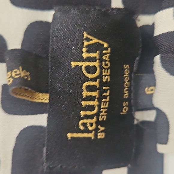 Laundry by Shelli Segal Black White Geometric Dress Sz 6 - Picture 5 of 7